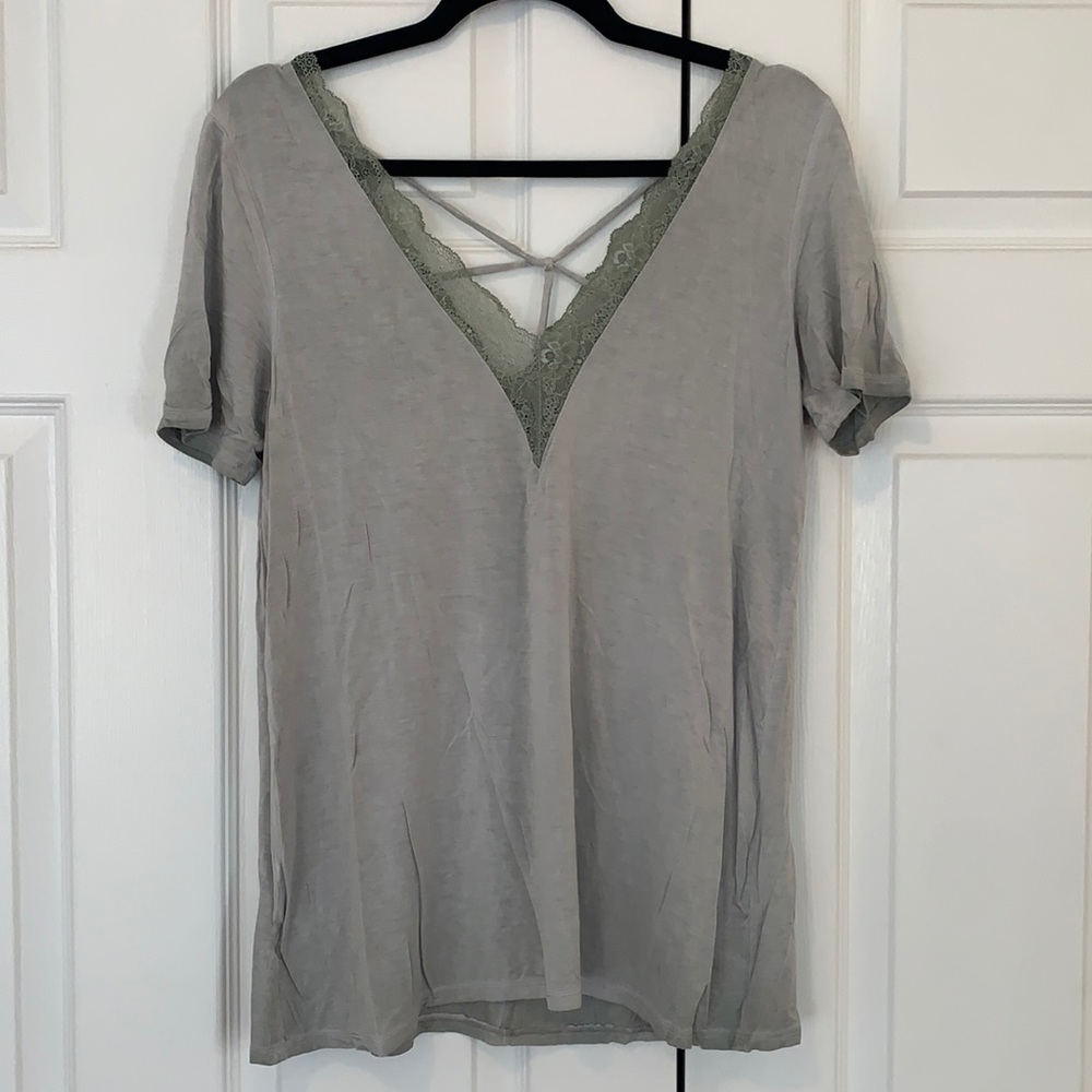 Mint green lace shirt